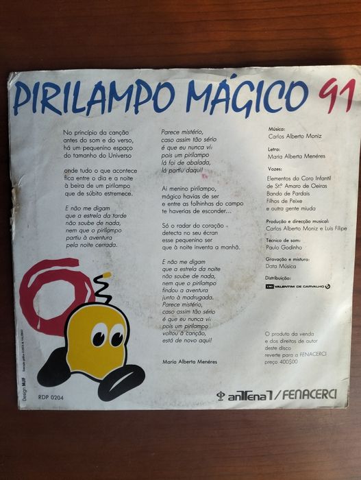 Antigo disco vinil Pirilampo Mágico 91