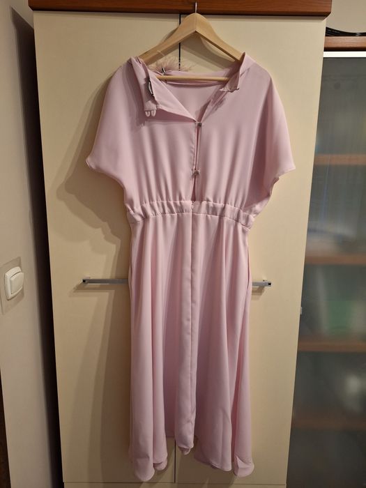 Sukienka weselna wesele pudrowa rozm 40 42