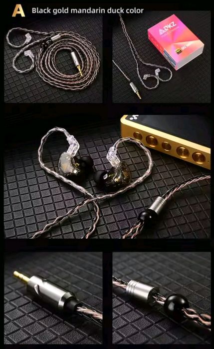 Кабель для навушників KZ та QKZ T1 8-ми жильний посріблений мідний QDC