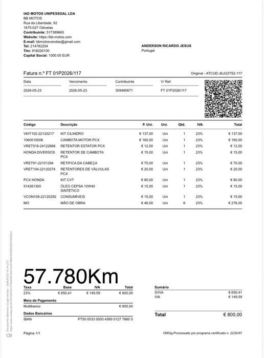 PCX 2014 Motor Novo