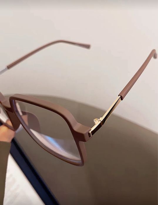 Oprawki damskie brązowe mat