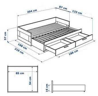 Cama c/arrumação BRIMNES