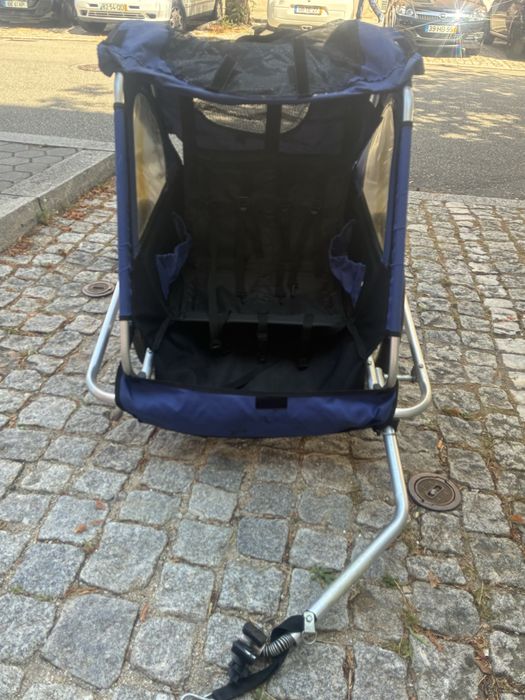 Atrelado de bicicleta para 2 crianças