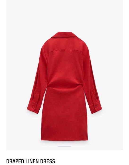 Льняна червона сукня Zara , розмір на S/M.
