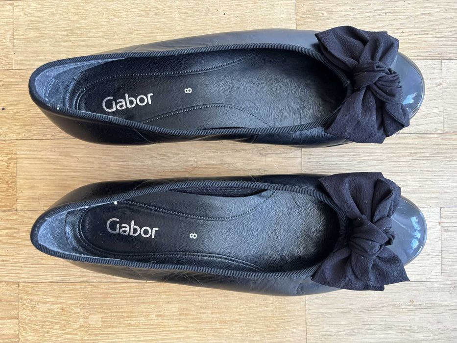 Skórzane buty Gabor w stylu Chanel czarne rozm. 8