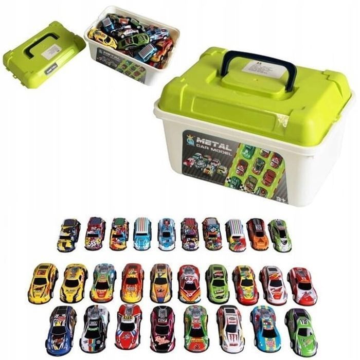 Zestaw Resoraków 40Szt W Kuferku Samochdziki Sportowe Z Nąpedęm 40 szt