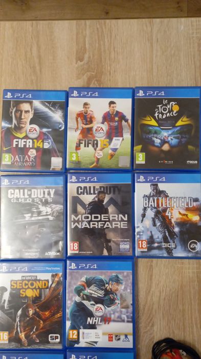 PS4, 500GB, 10 gier, 1 pad, okablowanie