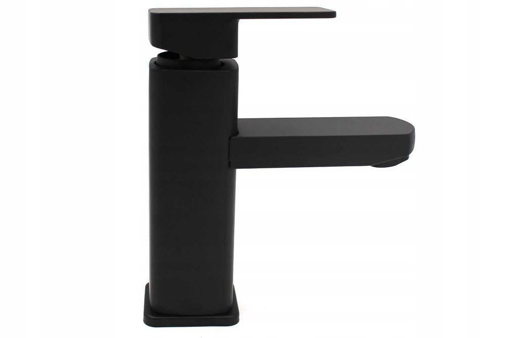 Bateria Łazienkowa Umywalkowa Kran Do Umywalki Niski Nablatowy Czarny