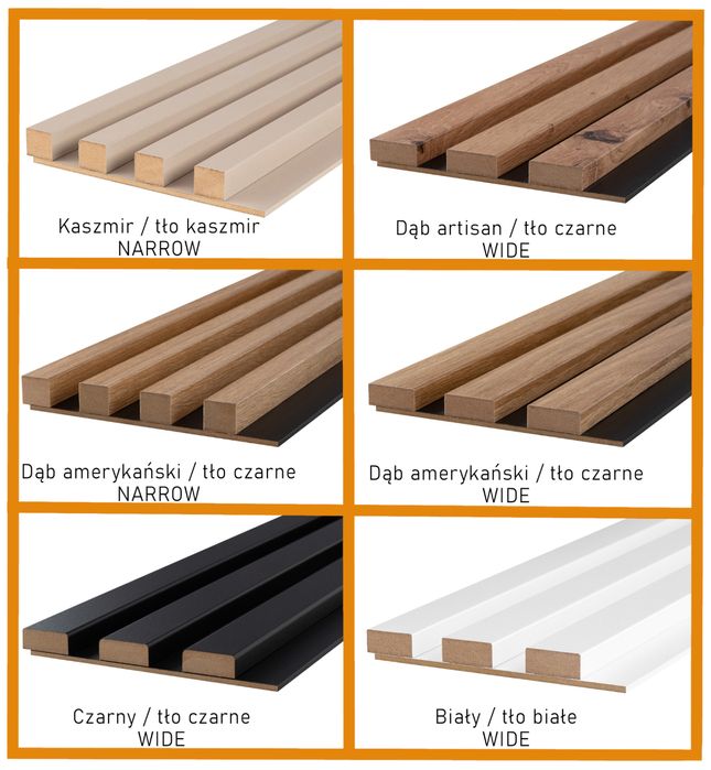 Lamele Ścienne MDF Dekoracyjne Panele Próbka - Kolory Do Wyboru