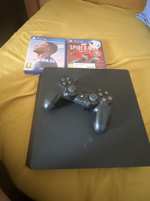 Ps4 slim 500gb com contrele e jogos