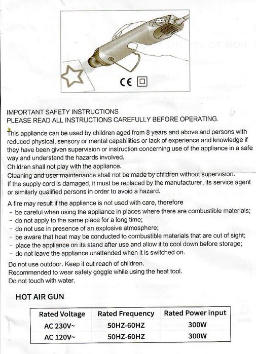 Pistola de calor 300w nova