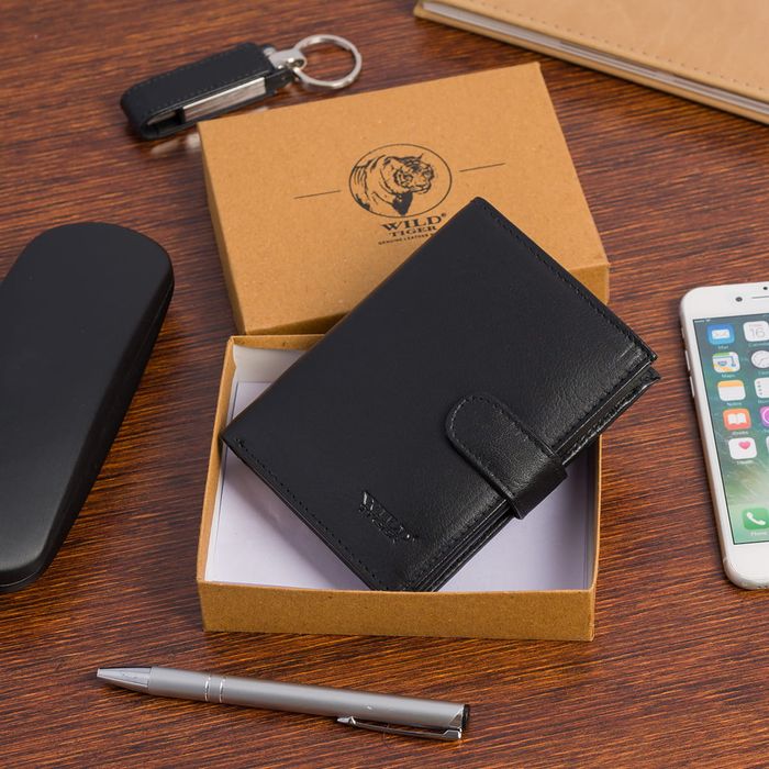 portfel męski skórzany wild tiger czarny