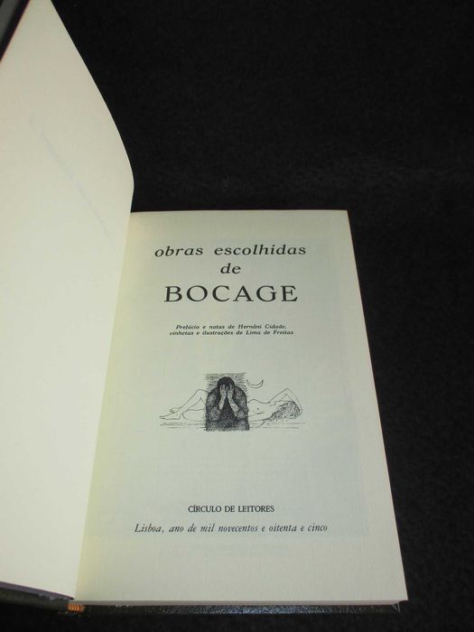 Livros Obras Escolhidas de Bocage ilustrações de Lima de Freitas 3 Volumes Completo