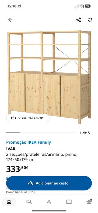 Vendo 2 estantes IKEA em pinho cru