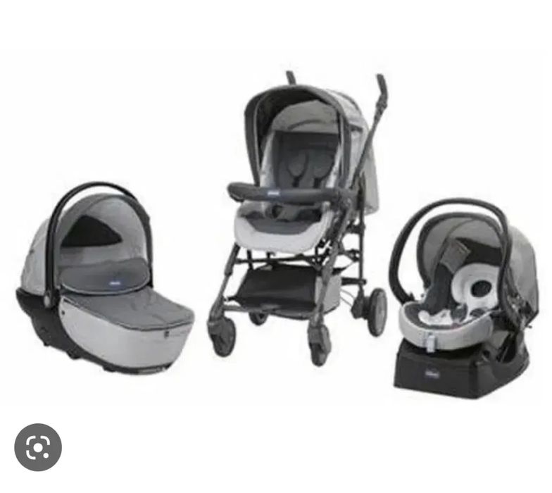 Trio Chicco Living completo – Alcofa + Ovo + Carrinho + Base