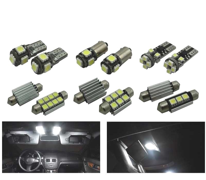 KIT COMPLETO 19 LAMPADAS LED INTERIOR PARA MERCEDES CLASE C W204 SEDAN C230 C250 C280 C300 C350 C63 AMG 08-14