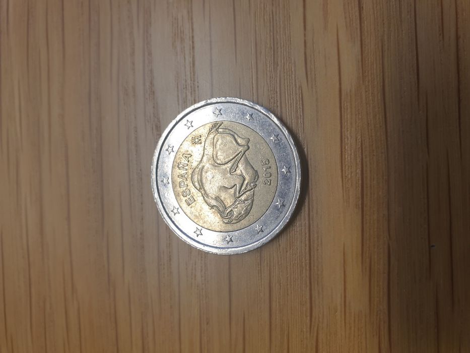 Moeda de 2€ Espanha 2015 - Bisonte da gruta de Altamira