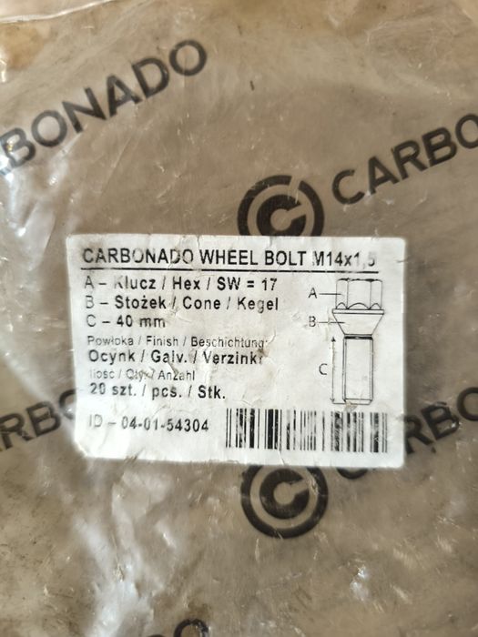 Śruby do kół  komplet 20 śrub 14 mm