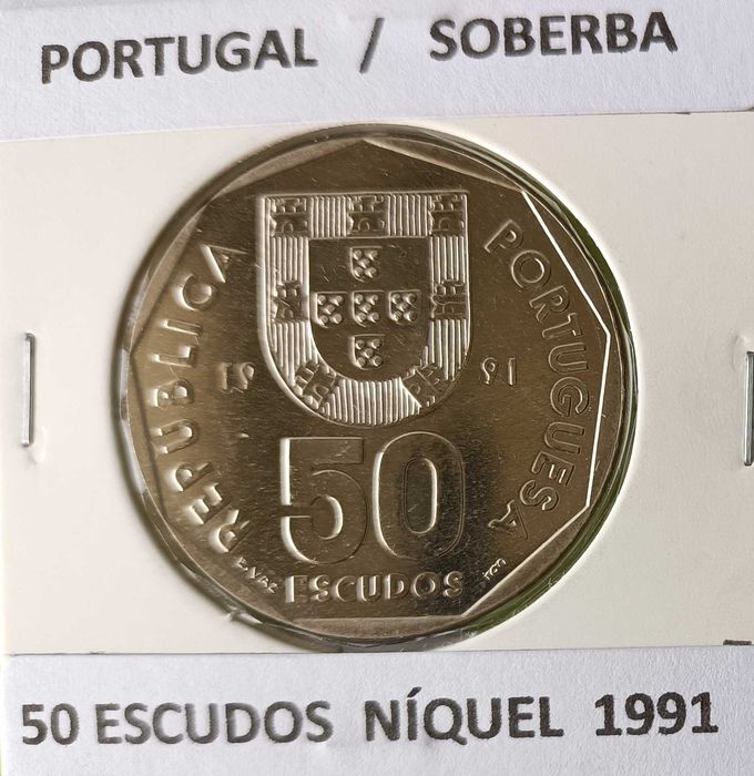 4 Moedas de 50 escudos da 3ª República Portuguesa Emissão Anual Níquel