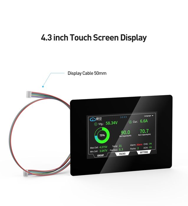 Jikong  3.2" 4.3" v19 touch screen, lcd, jk bms дисплей
