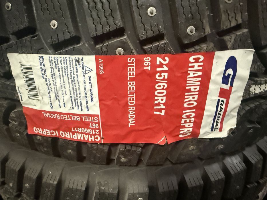 215_60_17-4 нових GT Radial Champiro ICE pro