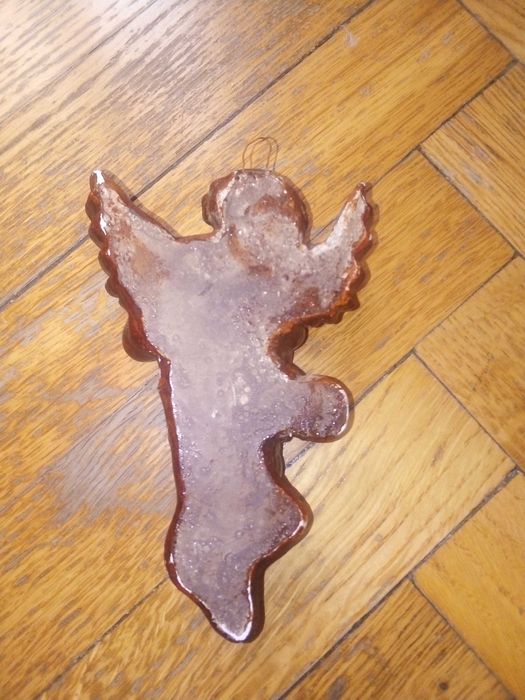 Figurka Aniołek grający na mandolinie (13cm) - stan nieidealny