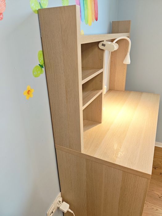 Biurko Micke Ikea + dodatki