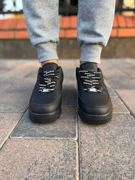 (БЕЗ ПЕРЕДОПЛАТИ)Nike Air Force 1 Low x Supreme Black Red найк аір фор