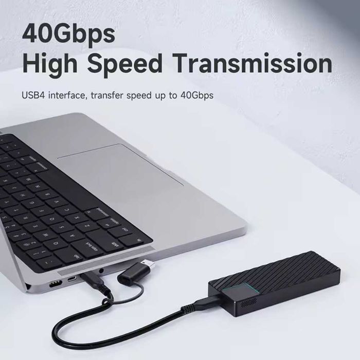 Зовнішня кишеня Hagibis 40Gbps M.2 NVMe SSD to USB4, Thunderbolt 4