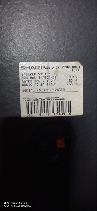 Kolumny SHARP CP-7700 HMK3 | 250W | Made in Germany