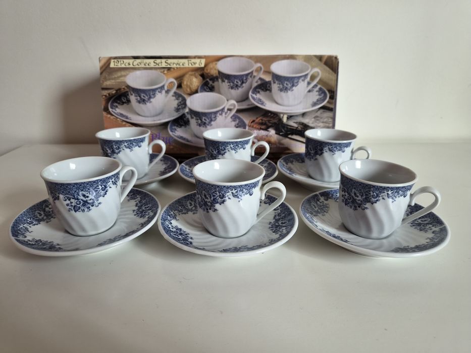 Conjunto chavenas café porcelana Royal Blue para 6 pessoas