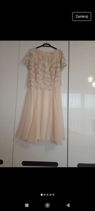 Sukienka elegancka kremowa rozmiar 42