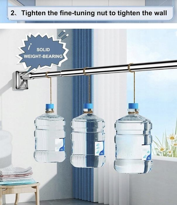 GENERIC Wysuwany teleskopowy karnisz ze stali nierdzewnej 410-500 cm