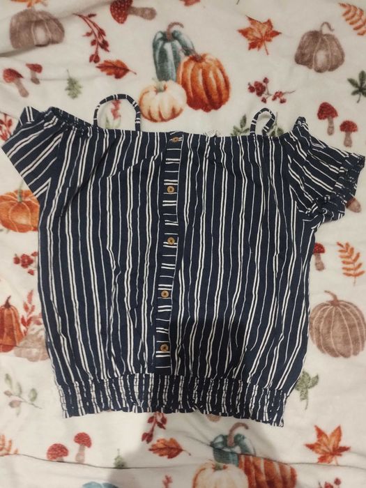 na ramiączkach H&M w paski bluzka, hiszpanka