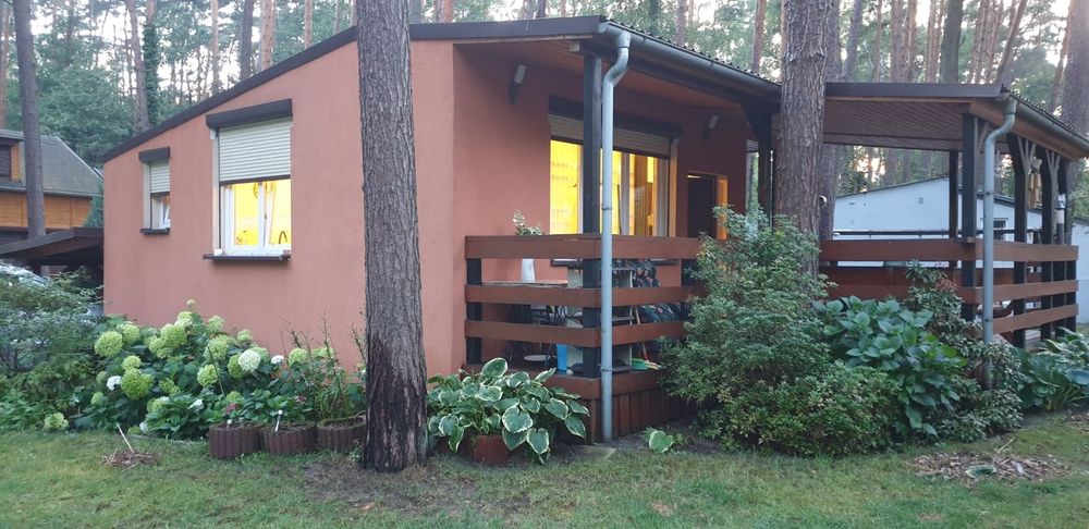 Pomarańczowy domek nad Jeziorem Turawskim - cisza, natura i komfort