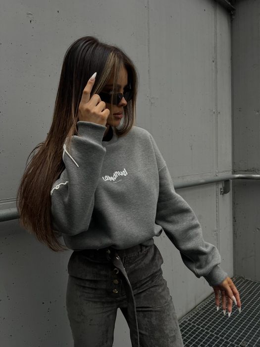 Bluza BAD GIRL szara LA MANUEL One size