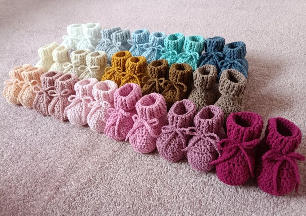 Buciki skarpetki dla niemowlaka handmade