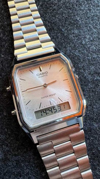 Relógio Casio AQ230 - Prateado estilo vintage
