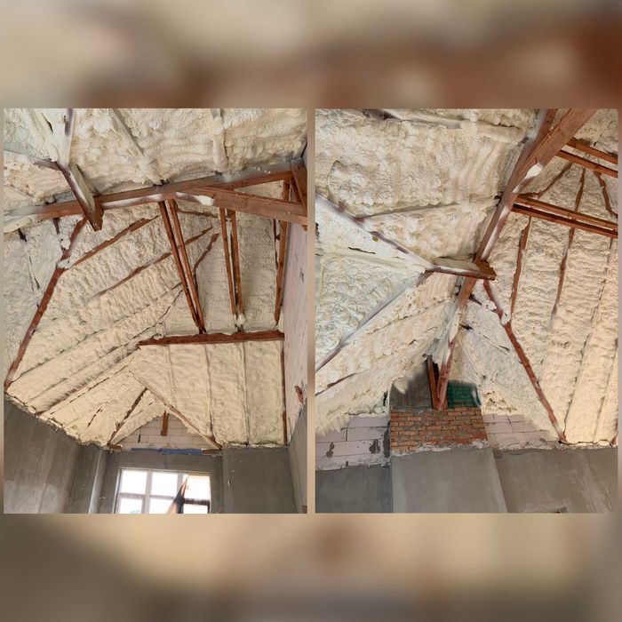 Утеплення мансардів, перекриття, дахів, басйнів пінополіуретаном (ППУ)