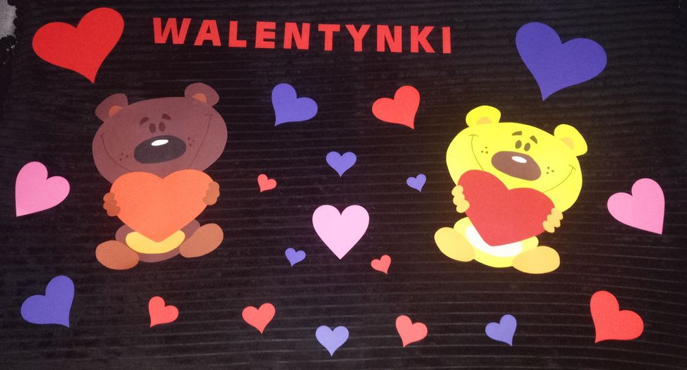 Walentynki (wzór dwa misie) XXL - gazetka, dekoracja