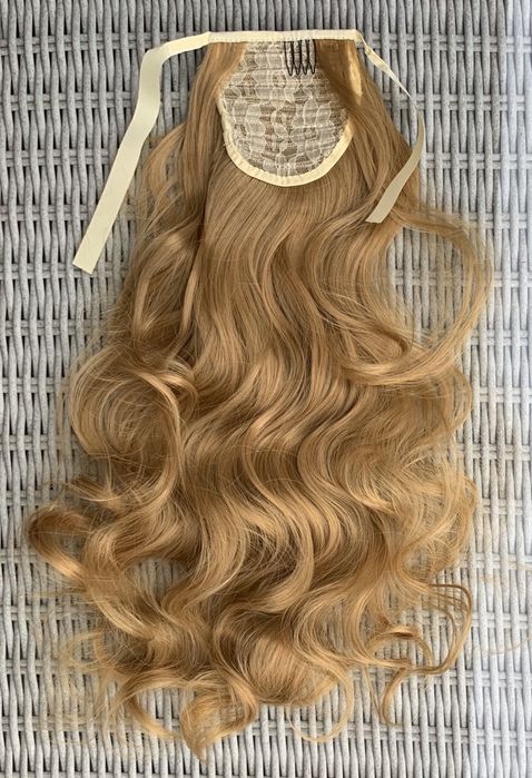 Premium Ultra włosy doczepiane, jasny rudy/ciemny blond, kucyk, 453.
