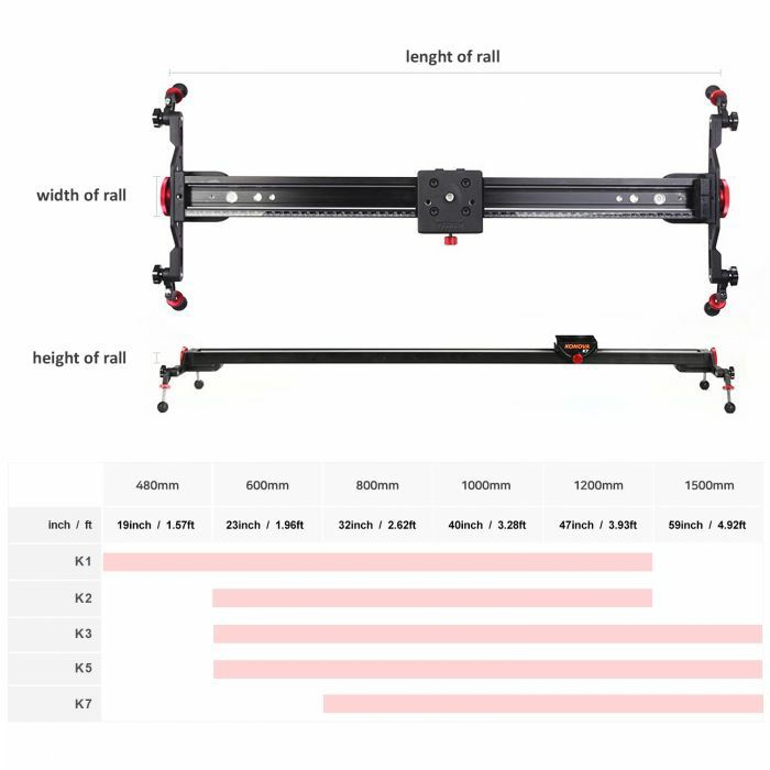 Slider Rail Konova k5 80 cm para vídeo videografos