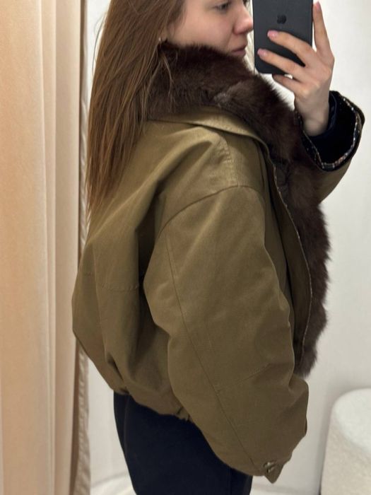 Парка натуральна хакі колір хутро
