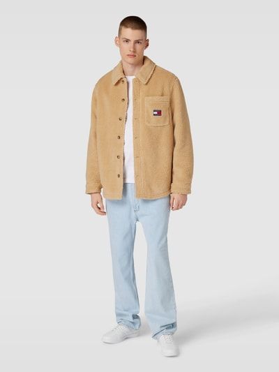 Kurtka Sherpa z kieszenią na piersi, beżowy Tommy Jeans XL