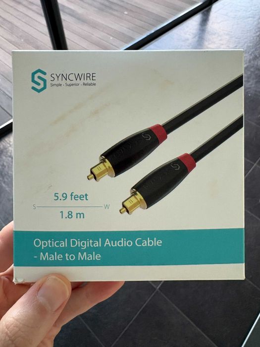 Cabo Áudio Óptico Digital Syncwire 1,8 m (Toslink, Novo)