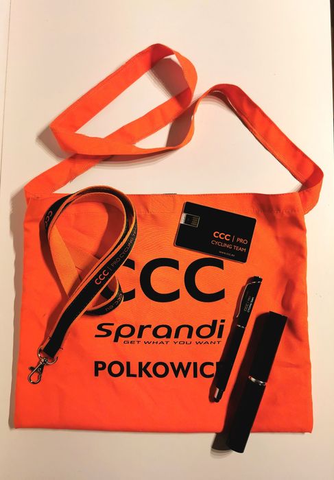 Pendrive, smycz, długopis, CCC Cycling Team zestaw kolekcjonerski
