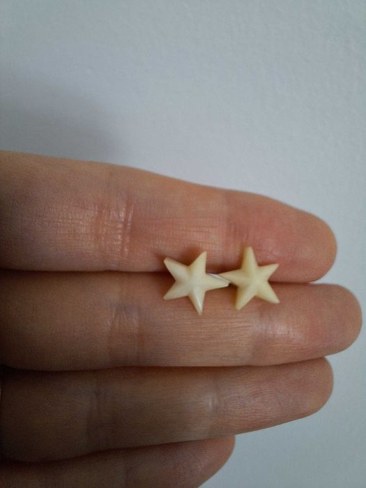 Brincos formato estrela feito artesenalmente