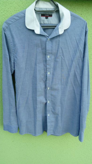 koszula GEORGE 41 niebieska biały kołnierzyk