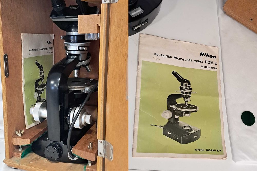 Microscópio Petrográfico Nikon POH-3  Óticas Impecáveis Caixa Original