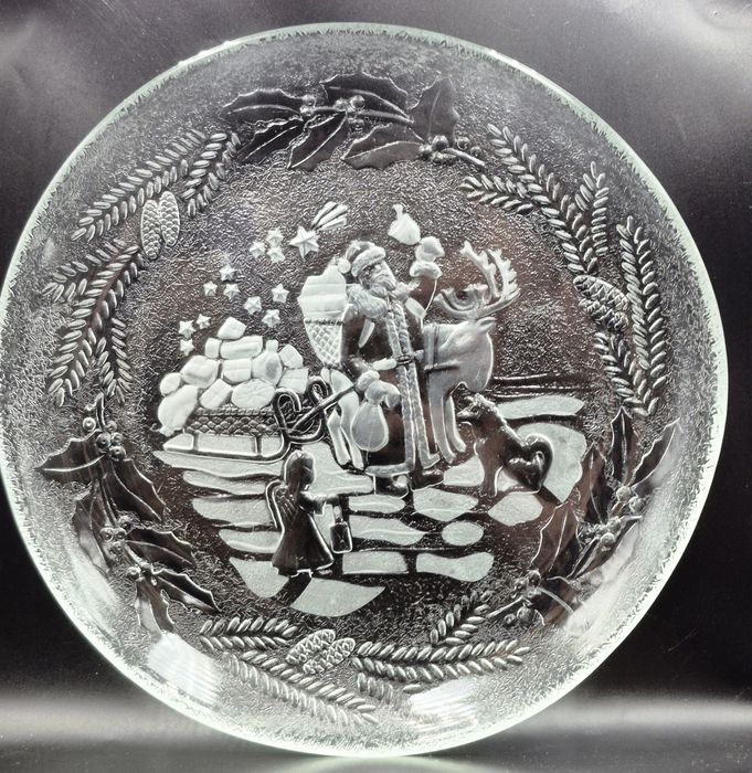 Świąteczna szklana patera HSG Ząbkowice PRL